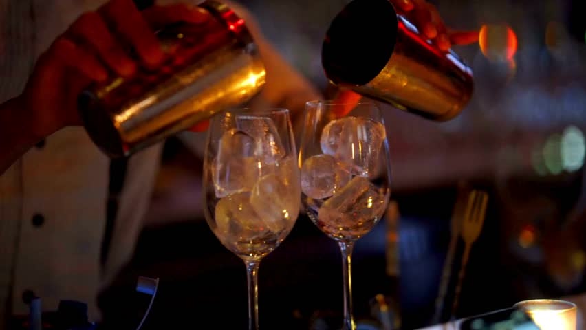 Colourfull Juice serving at a bar 