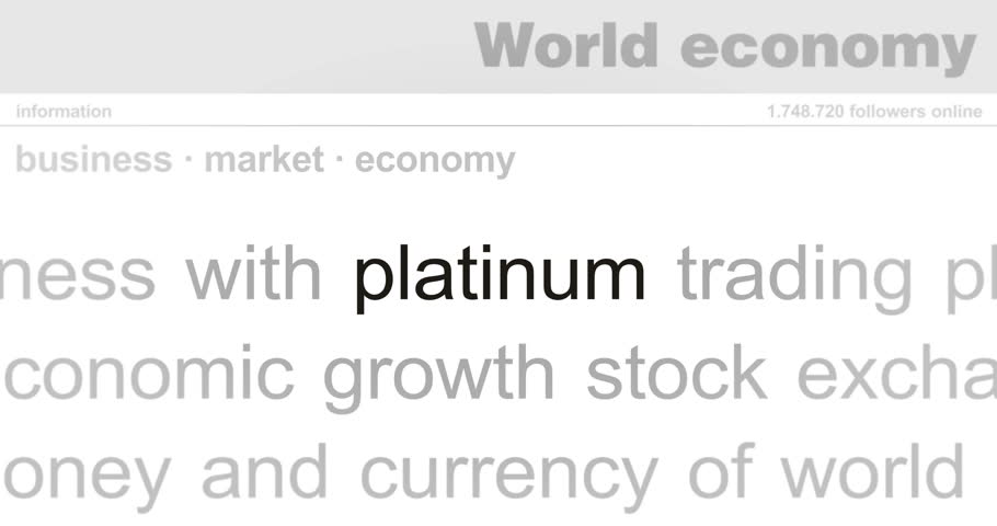Platinum savings investment headline news across international media. Abstract concept of internet news titles on screens loop. Seamless and looped animation.