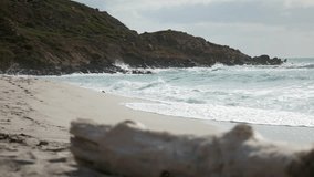 Rhythmic waves gently crash onto the shore, creating a soothing symphony of sound. The foamy surf dances across the golden sand, inviting beachgoers to enjoy the calming beauty of the ocean. - Powered by Shutterstock - Get 15% off with code: PIKWIZARD15