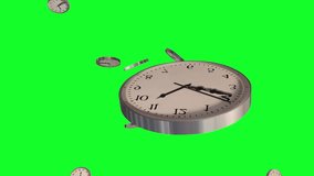 3d Simple Clock Animation On Green Screen Background. Time Travel Concept. Clock Animation Counting. 3d Clock Flying On Dark Green Screen Background. Time Animation Concept - Powered by Shutterstock - Get 15% off with code: PIKWIZARD15