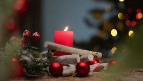 Christmas red candle at home  - Powered by Shutterstock - Get 15% off with code: PIKWIZARD15