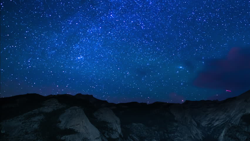 Yosemite National Park Milky Way Galaxy Above Glacier Point Tioga to Half Dome Pan R Sierra Nevada Mountains California USA