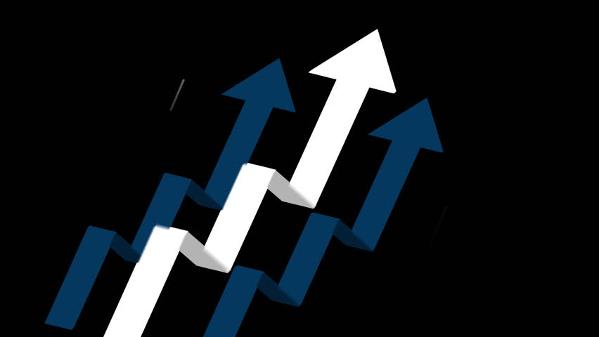 arrow rising, increase in value, stock exchange animation 4k
