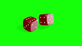 Slow motion rolling dice in green screen. Isolated rolled dice. 4K high quality clip for casino and other board games video. - Powered by Shutterstock - Get 15% off with code: PIKWIZARD15