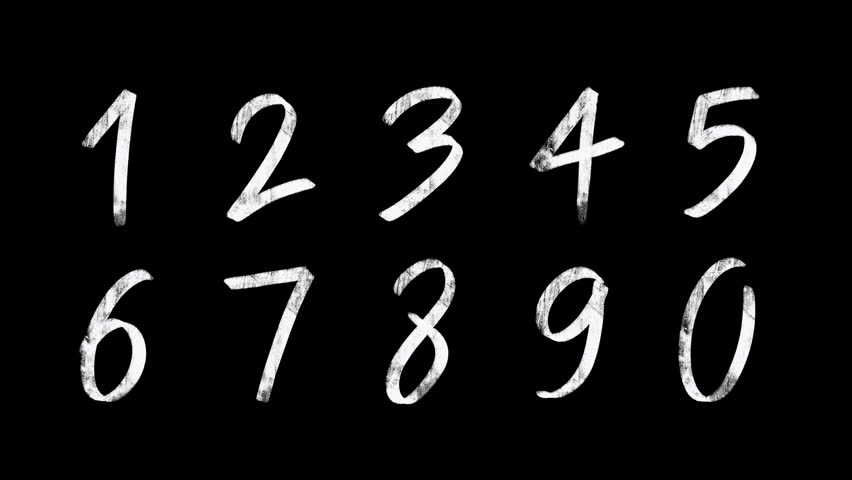 Hand-Drawn Street Art Numbers Loop Animation with Alpha Channel | grunge texture brush stroke, Wiggle, Countdowns, orders, step on Transparent Background