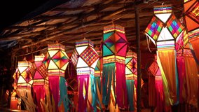 Colorful hanging Diwali lanterns at night, India - Powered by Shutterstock - Get 15% off with code: PIKWIZARD15