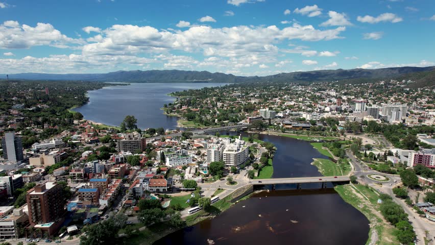 Aerial view of "Villa Carlos Paz", Cordoba, Argentina.