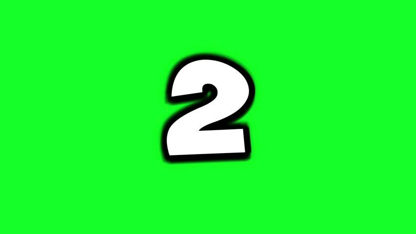 countdown 3 2 1 on a background green screen