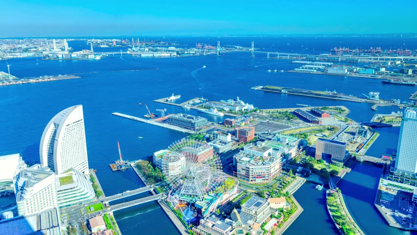 Yokohama overlooking Tokyo Bay time lapse