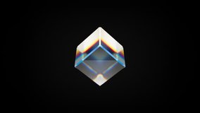 3D animation of glass of cube loop rotating. 4K abstract animation of transparent object - Powered by Shutterstock - Get 15% off with code: PIKWIZARD15
