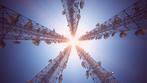 Loopable animation of endless communication tower.