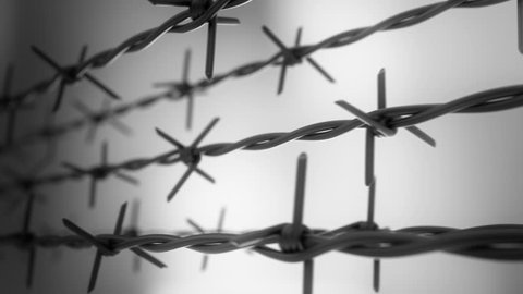 Barbed wire fence loopable animation.