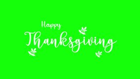 Happy Thanksgiving text animation surrounded by autumn leaves and green screen background. Suitable for Thanksgiving holiday designs and promotions. - Powered by Shutterstock - Get 15% off with code: PIKWIZARD15