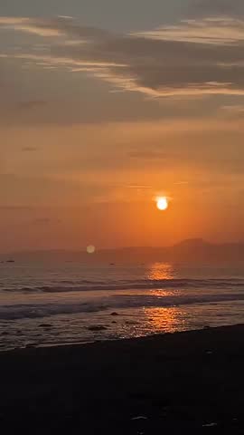 sunset on the south coast of indonesia