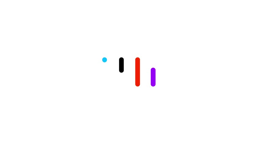 dots loading animation on dark background. Animated loader for UI, cartoons, tv channels