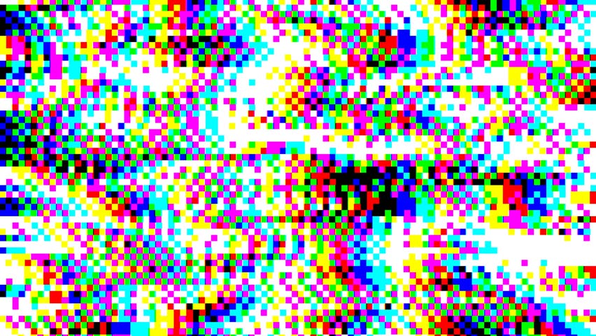 Abstract pixel retro 8bit noise static, square rgb animated retro video game pixelated background, seamless looped vj pattern overlay texture