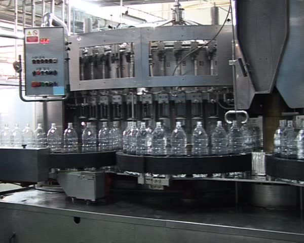 Transparent PET bottles production line. Special plastic recycling equipment.