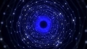 Abstract sci-fi blue tunnel. Wormhole absorbs cyberspace. 3D portal. Futuristic fantasy high-tech funnel. 3d rendering. - Powered by Shutterstock - Get 15% off with code: PIKWIZARD15