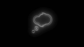 Neon thought bubble icon white glowing black background animation - Powered by Shutterstock - Get 15% off with code: PIKWIZARD15