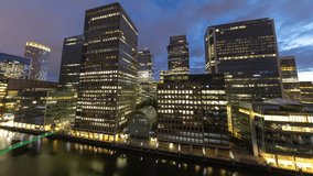 looping forwards and reverse Timelapse of the skyline of canary wharf, london docklands, london england - Powered by Shutterstock - Get 15% off with code: PIKWIZARD15