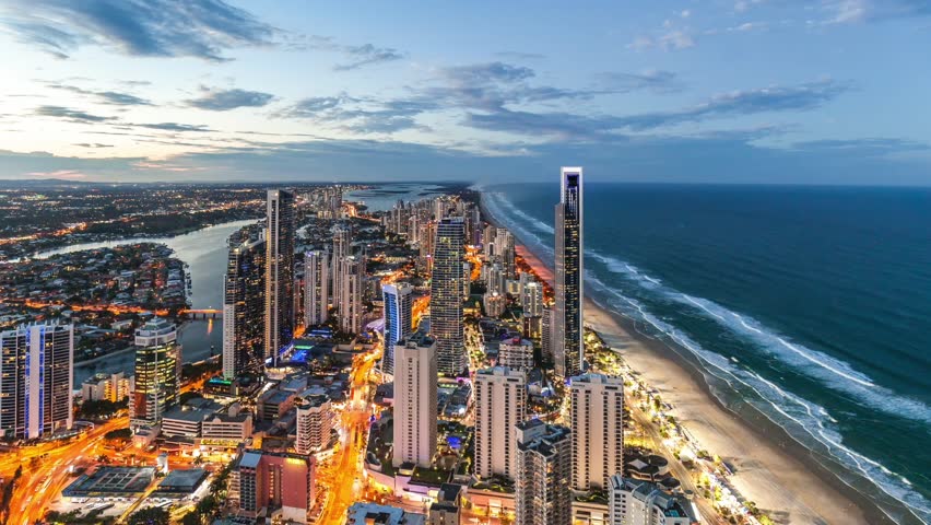 4K Timelapse of the Surfers Paradise sunset