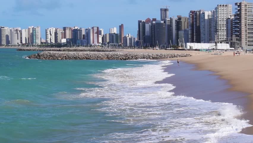 Seafront of Iracema beach in Fortaleza, Ceara, Brazil.