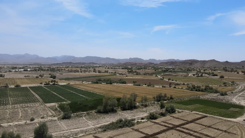 arial view town village my farm field Blue Sky
