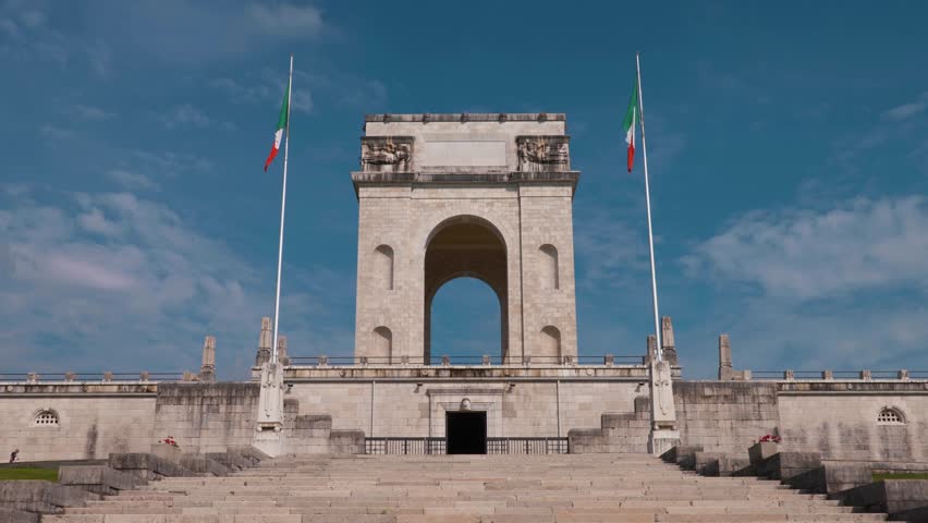 War Memorial: Solemn Atmosphere - Wide Shot - Sunny Day