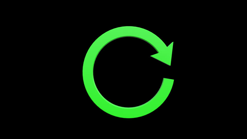 Refresh button, circle arrow repeat, Reload icon 3d animation with alpha channel