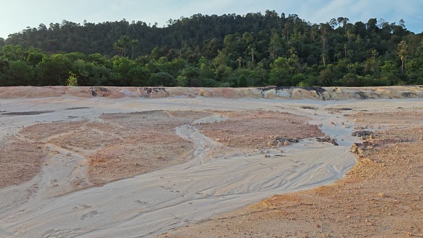 Formation scene around the soil texture and pattern of the limestone hill.     