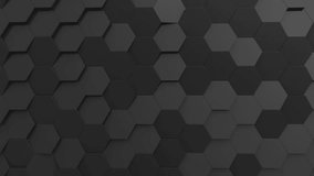 Abstract moving dark metallic hexagonal structure. Bee hive grid blocks. 3d render animation loop - Powered by Shutterstock - Get 15% off with code: PIKWIZARD15