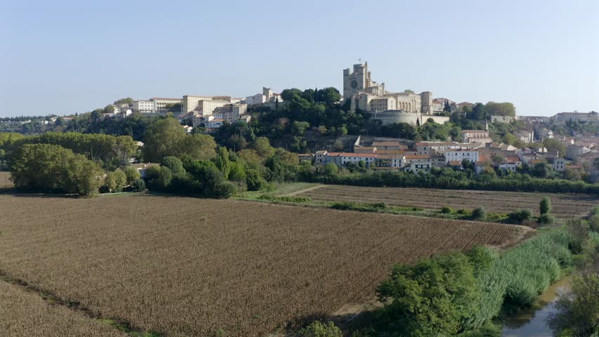 Saint-Nazaire Cathedral on the Orb River in Béziers, Occitanie, France