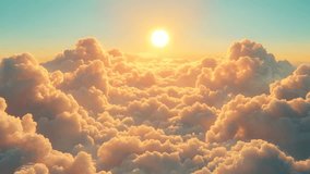 Bright sunny sky filled with white fluffy clouds. - Powered by Shutterstock - Get 15% off with code: PIKWIZARD15
