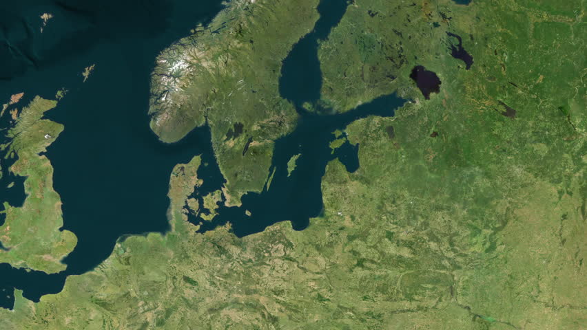 Gotland - Sweden close-up - satellite. Glow.