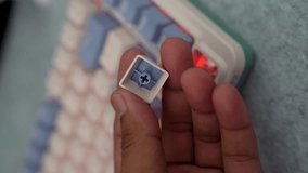 Close up view keycaps mechanical keyboard - Powered by Shutterstock - Get 15% off with code: PIKWIZARD15