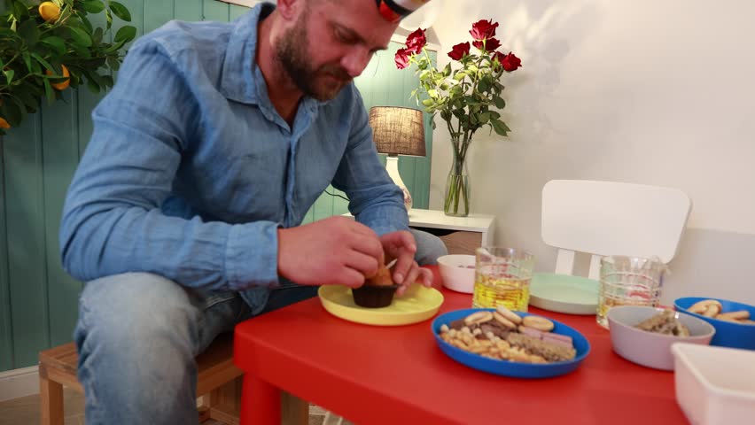 A dad celebrates his son