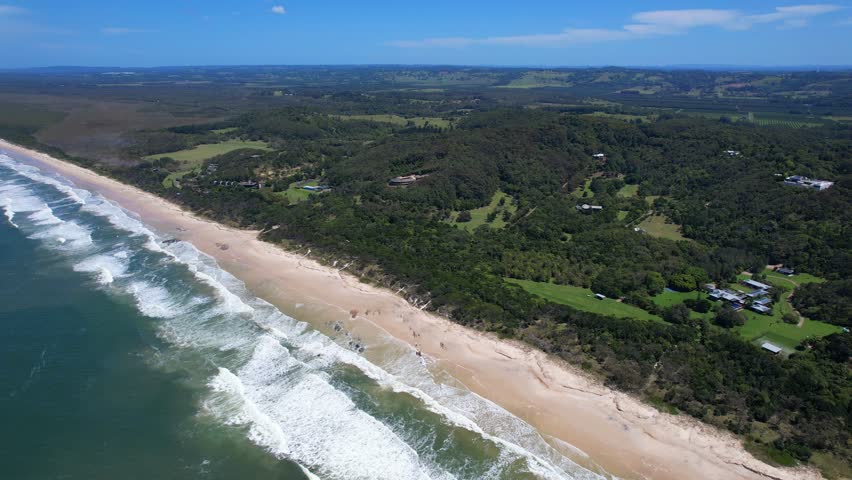 Aerial Shot Over Seven Mile Beach In New South Wales, Australia