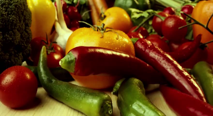 fresh vegetables on a white background