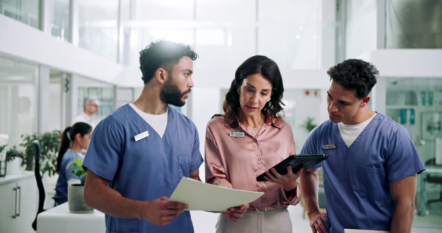 People, manager and doctors for help with paperwork, medical team and consult on treatment ideas. Staff, discussion and test results for healthcare in hospital, file records and medicine internship