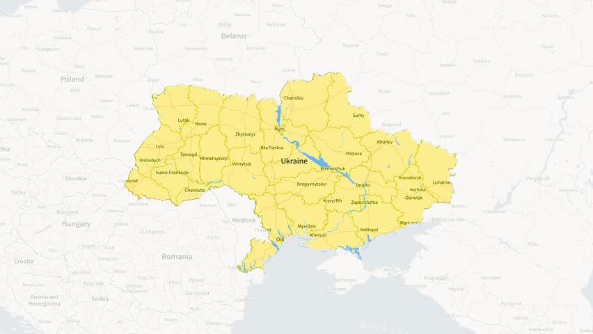 Dynamic Ukraine Map Animation - White and Yellow  - Powered by Shutterstock - Get 15% off with code: PIKWIZARD15
