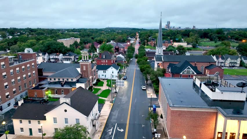 aerial martinsburg west virginia small town america