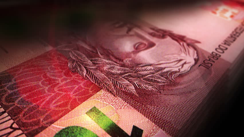 Brazil money Brazilian Real counting. 1000 MZN banknotes. Fast cash note count macro loop. Business, finance and economy. Loopable and seamless concept.