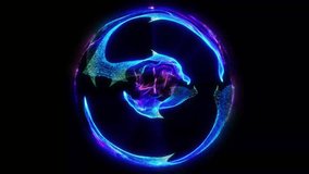 Sphere of particles with cosmic liquid inside. Von Hypnotic blue abstract, symbolizing connection, innovation, technology, the universe and life - Powered by Shutterstock - Get 15% off with code: PIKWIZARD15