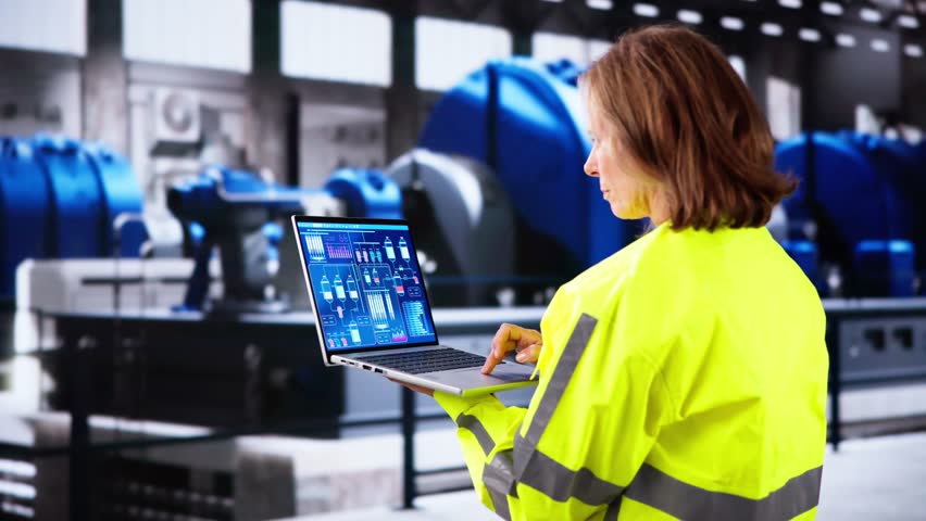 Technician Doing Industrial Inspection Using Tablet Technology
