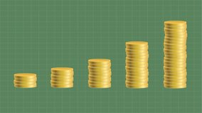 Increase gold coins in columns to show growth and success in business - Powered by Shutterstock - Get 15% off with code: PIKWIZARD15