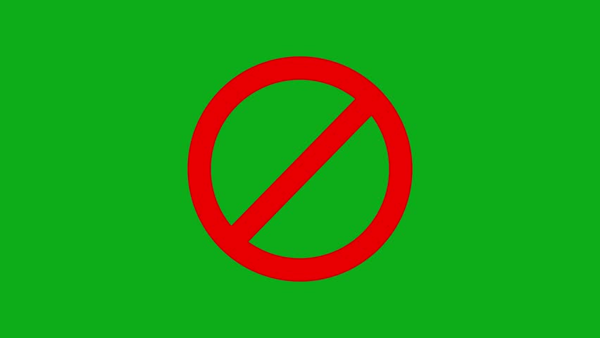 Accusation icon on blank screen. warning stop sign attention symbol on green background.