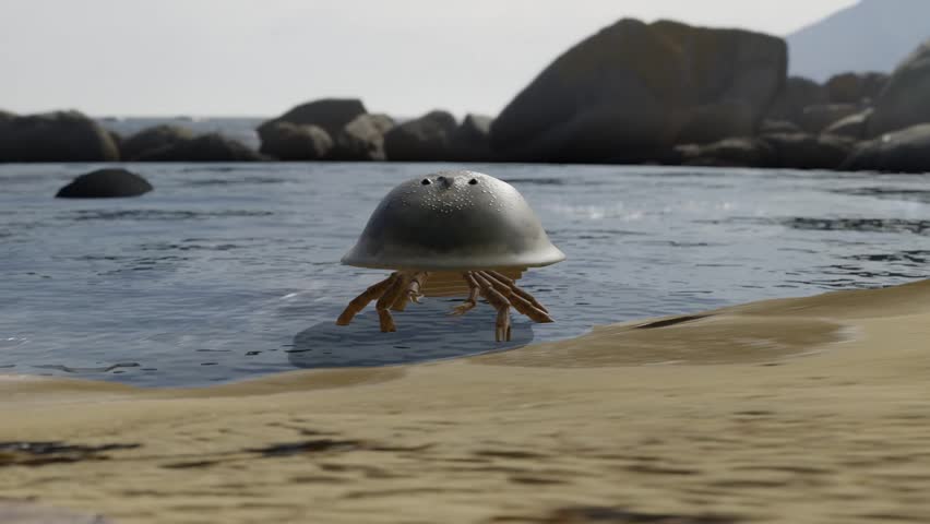Animation of the giant extinct Eurypterid Hibbertopterus scouleri. These are often referred to as "Sea Scorpions".