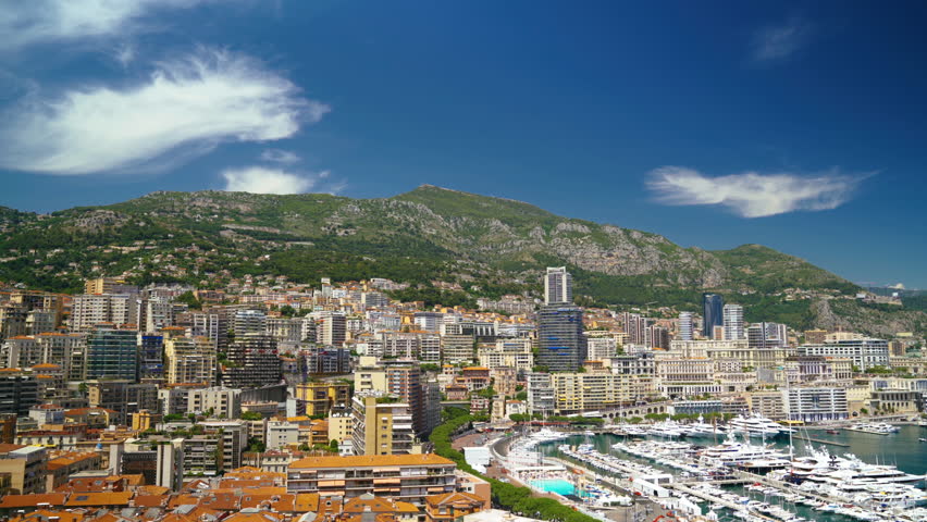 Monaco 4k panoramic  cityscape day view 