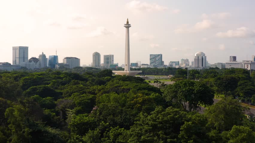 Aerial view of Merdeka square in Jakarta