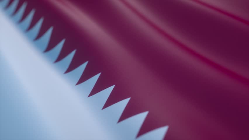 Qatar Flag Waving Animation Loop